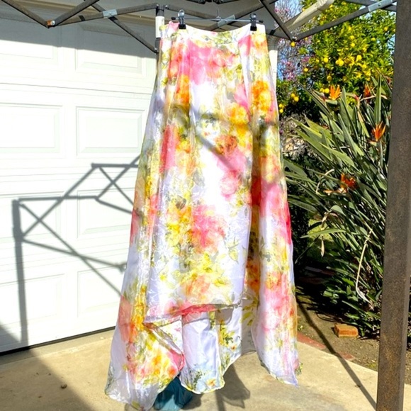 CITY STUDIO BRAT GIRL SUMMER FLORAL HIGH LOW CHIFFON MAXI SKIRT Size 7 E… - Picture 6 of 12